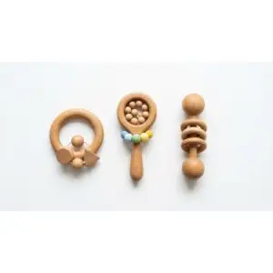 Wooden Baby Rattle Set
